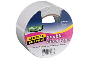 General purpose double sides/sided clear sticky tape 50mm x 33m for office/craft