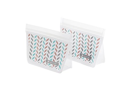 Full Circle ZipTuck 2 Snack Size Reusable Bags, Chevron