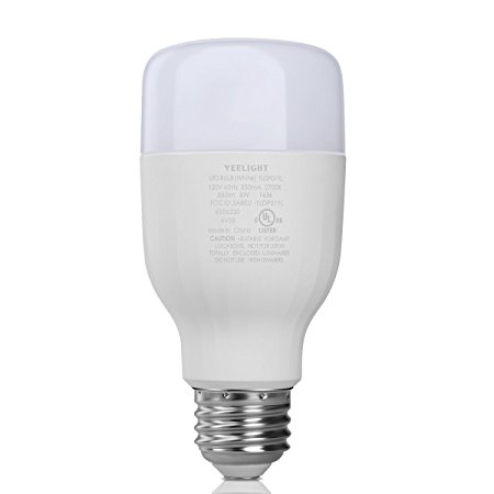 YEELIGHT E26 Smart WiFi LED Light Bulbs 60W Equilvalent Dimmable 2700K Soft Energy Efficient Works with Amazon Alexa & Google Assistant,1 Pack (Warm White)