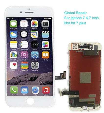LCD Display & Touch Screen Digitizer Replacement Full Assembly for iPhone 7 (4.7 inch) with Free Tools Kit (IP 7 4.7 White)