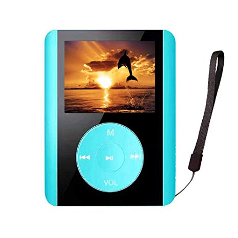MP3 Player, Dyzeryk MP3 Music Player HiFi Sound, 8GB Portable Digital Player with FM Radio/Voice Recorder/Photo Viewer/Text Reading, 80 Hours Playback, Supports up to 64GB (Blue)