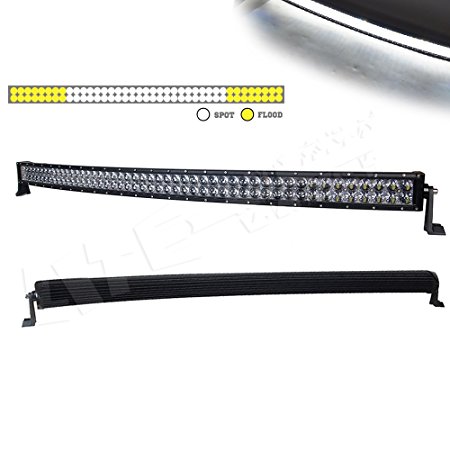 LightFox Curved 50" 288W 4D Lens LED Light Bar Flood Spot Combo 4WD Offroad Philip Lumiled 28800LM LED Jeep Pickup Suv Tractor Agriculture Lamp