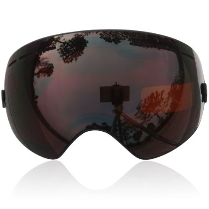 Zionor Snowmobile Snowboard Skate Ski Goggles with Detachable Lens