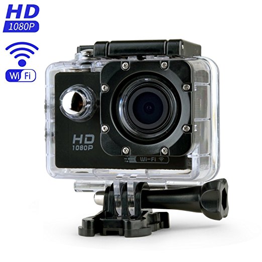 XF TIMES WIFI Action Camera Full HD 1080P 12MP 170 Degree Wide Angle Waterproof Action Cam