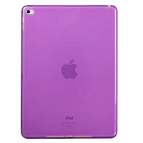 UmikoTM Clear Matte Rubberized Soft TPU Case Back Shell Smart Cover For ipad 6ipad Air 2-Purple