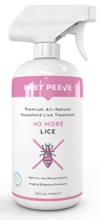 No More Lice - Powerful, Natural Household Lice Treatment, Defense & Prevention Spray - For Home, Bedding, Clothing, Furniture and More - Eco-friendly and Safe for the Family (16 oz)