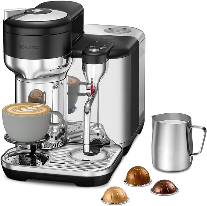 Breville Nespresso Vertuo Creatista Single Serve Coffee Maker, Espresso Machine, Black Truffle