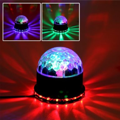 OriGlam® RGB Colors Changing LED Light Magic Stage Ball Light Lamp Disco Party KTV Bar Club Skating Rink Crystal Effect Light (Black)