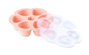 BEABA Silicone Multiportions Baby Food Tray, Oven Safe, Made in Italy, Pink 3 oz