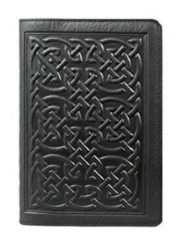 Oberon Design Bold Celtic Pocket Notebook Cover | Fits 5.5 x 3.5 Notebooks, Embossed Leather, Black | Made in the USA