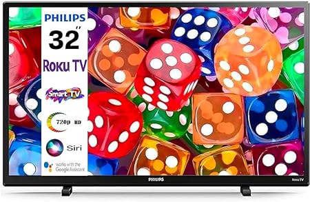 PHILIPS 32-Inch Class HD 720p Borderless LED Smart R0ku TV Netflix, Disney  and YouTube with 60 Hz 120 Perfect Motion Rate Works with Siri or Hey Google (Renewed)