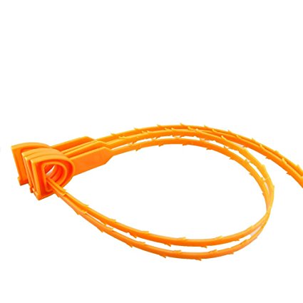 Honbay Drain Cleaning - Hair Drain Clog Remover Flexible Drain Snake Cleaning Tool , 20 Inches , Set of 4,Orange