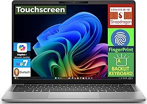 Dell Latitude 7455 Laptop 14.0" Touchscreen WQXGA Display (Qualcomm Snapdragon X Elite X1E-80-100, 16GB LPDDR5X, 1TB M.2 PCIe SSD, Qualcomm Adreno, Backlit KB, Fingerprint, WiFi 7, Win 11 Pro)