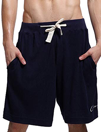 Godsen Men's Elastic Cotton Knit Pocket Pajama Bottom Lounge Shorts