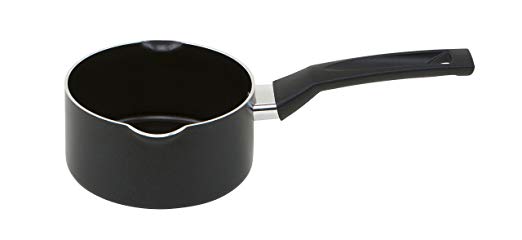 Prestige Safecook Milk Pan with Dual Pouring Spouts, Aluminium, Black