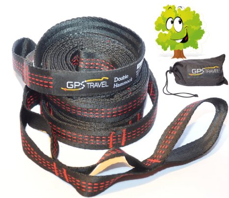 Double Hammock Tree Straps: Lightweight, Quick and Easy. Non-Stretch Material. Super-Strong Hammock Straps. Smart Portable Setup and Packing. Heavy Duty 400 Pounds Capacity. Reliable Suspension Kit