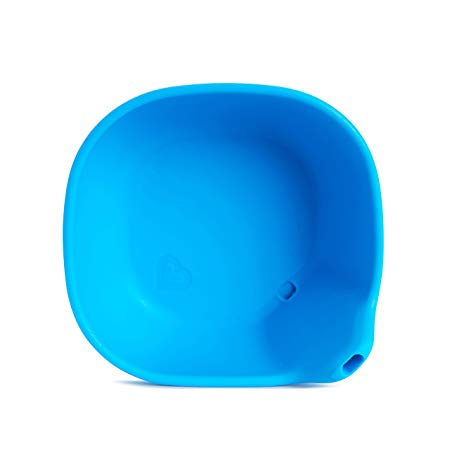 Last Drop Silicone Toddler Bowl with Built-In Straw, Blue