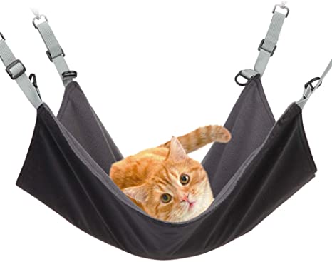 RivenAn Hanging Cat Hammock, Pet Hammock for Cage, Adjustable Cat Bed Two Sides Comfortable/Waterproof Resting Sleepy Pad for Cats Small Dogs Rabbits or Other Small Animals