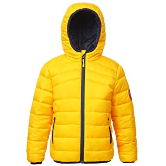 Rokka&Rolla Boys' Lightweight Reversible Water Resistant Hooded Quilted Poly Padded Puffer Jacket