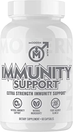 Modern Man Immunity Support - Vitamin C, Elderberry, and Reishi Mushroom Healthy Immunity Booster, Daily Natural Defense Supplement for Men, Vegan, Organic, Unflavored