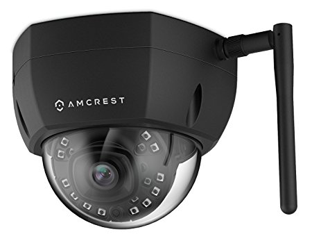 Amcrest ProHD Fixed Outdoor 4-Megapixel (2688 x 1520P) Wi-Fi Vandal Dome IP Security Camera - IP67 Weatherproof, IK10 Vandal-Proof, 4MP (2688 x 1520P), IP4M-1028B (Black)