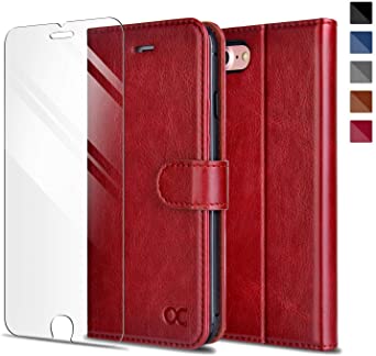 OCASE Wallet Case Designed for iPhone SE 2020 Case/iPhone 8 Case [Card Slot] [Kickstand] [TPU Shockproof Interior Protective Case] Leather Flip Phone Cover for iPhone SE 2(2020)/iPhone 8/7-Red