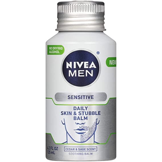 NIVEA Men Sensitive Skin & Stubble Balm - Mens Face Lotion for Before and After Shave – 4.2 Fl. Oz. Bottle