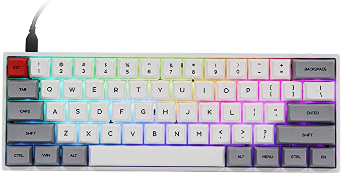 EPOMAKER SKYLOONG SK61 61 Keys Hot Swappable Mechanical Keyboard with RGB Backlit, NKRO, IP6X Waterproof, Type-C Cable for Win/Mac/Gaming (Gateron Optical Yellow, Grey)