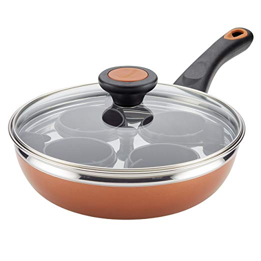 Farberware Glide Copper Ceramic Nonstick Covered Egg Poacher, 8-Inch, Copper