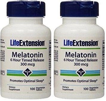 Life Extension Melatonin Time Released Vegetarian Tablets, 300 mcg, 100 Count (200)