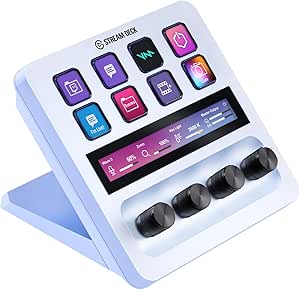 Elgato Stream Deck   White, console de mixage, USB-C, interface de production en direct, pour créateurs de contenus, streaming et gaming, avec ruban tactile, boutons et touches LCD, compatible Mac, PC