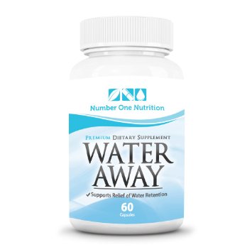 Number One Nutrition Natural Diuretic Water Away Pills Relieves Water Retention and Supports Water Weight Management 60 Capsules