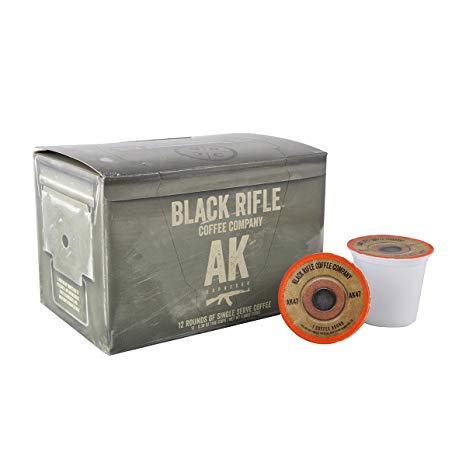 Black Rifle Coffee Company AK-47 Coffee Rounds for Single Serve Brewing Machines (12 Count) Medium Roast Coffee Pods Cups