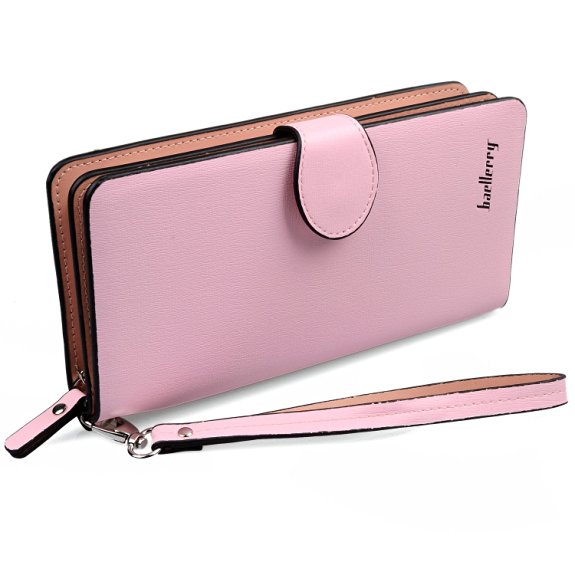 Gottowin Womens Wallets PU Leather Wristlet Clutch Purse with Strap Phone Wallet RFID Blocking
