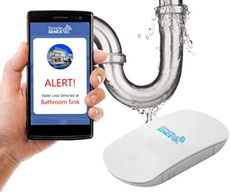 SimpleSENCE WiFi Leak and Freeze Detector, Smart Wireless Water and Freeze Sensor with Water Alarm and App Alert Notification, Continuous Leak Monitoring for Your Home and Investment Property. (5)