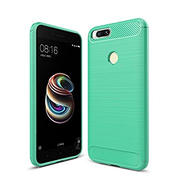 MYLB Xiaomi Mi A1 case, Ultra Slim Lightweight Carbon Fiber Design Flexible Soft TPU Case Highstrength Shockproof Protective Back Cover to Protect the Mobile Phone for Xiaomi Mi A1 (Green)