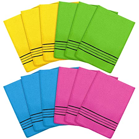 12 Pieces korean body scrub Exfoliating Cloth korean Italy Towel Korean Style Exfoliating Mitt Korean Style Scrubbing Cloth Bath Body Exfoliating Scrub Towel for Removing Skin Clean Dry Skin Cell