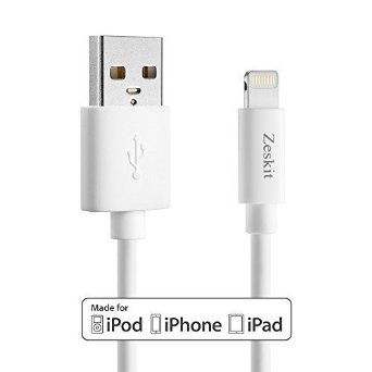 Zeskit Lightning to USB Cable (10ft / 3m) - Apple MFi Certified for iPhone iPad iPod with Lightning Connector