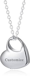 Customized Cremation Heart Urn Necklaces for Ashes for Women Forever In My Heart for Dad Stainless Steel Keepsake Pendant Memorial Jewelry for Ashes of Loved Ones