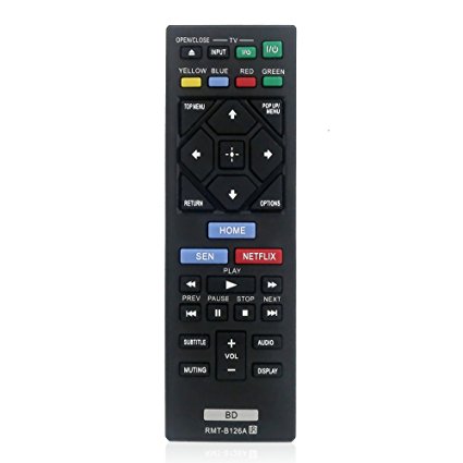 Gvirtue Replacement Lost Remote RMT-B126A For Sony Blu-Ray Player BDP-BX120, BDP-BX320, BDP-BX520, BDP-BX620, BDP-S1200, BDP-S2200, BDP-S3200, BDP-S5200, BDP-S5200/D, BDP-S6200, BDP-S2100 etc
