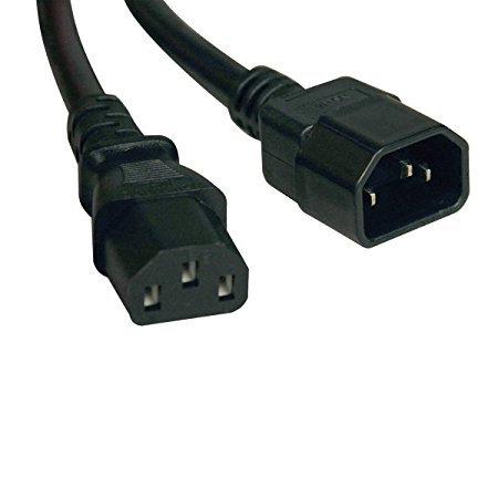 Tripp Lite Standard Computer Power Extension Cord 10A, 18AWG (IEC-320-C14 to IEC-320-C13) 8-ft.(P004-008)