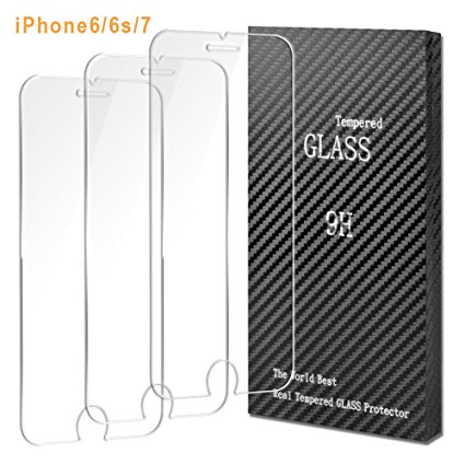 iPhone 6/6S/7 screen protector, ONSON Screen to Protect The Edge of The 2.5D tempered glass, No Bubbles, 3D Touch Compatible, Anti Fingerprint, Oil and Scratch Coating, Touch Clear [3 Packs]