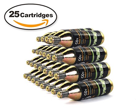 25 x Bike Bicycle Air Pump Inflator 16g CO2 Threaded Cartridges