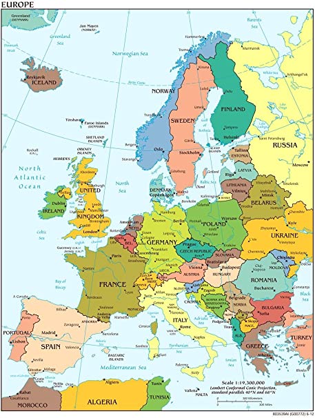 Gifts Delight Laminated 24x31 Poster: Political Map - Map of Europe 2012 Thefreebiedepot