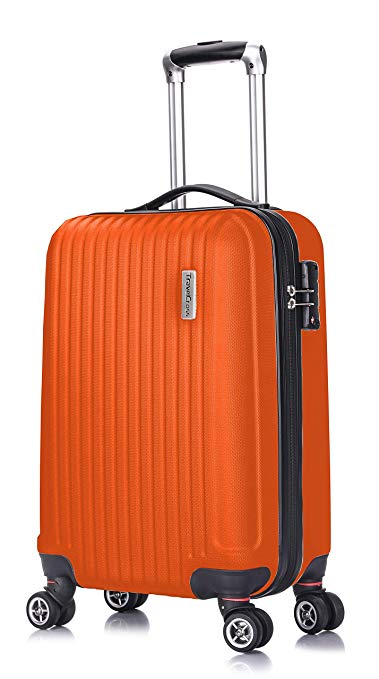 TravelCross Berkeley Classic 20'' Carry On Lightweight Hardshell Spinner Luggage - Orange