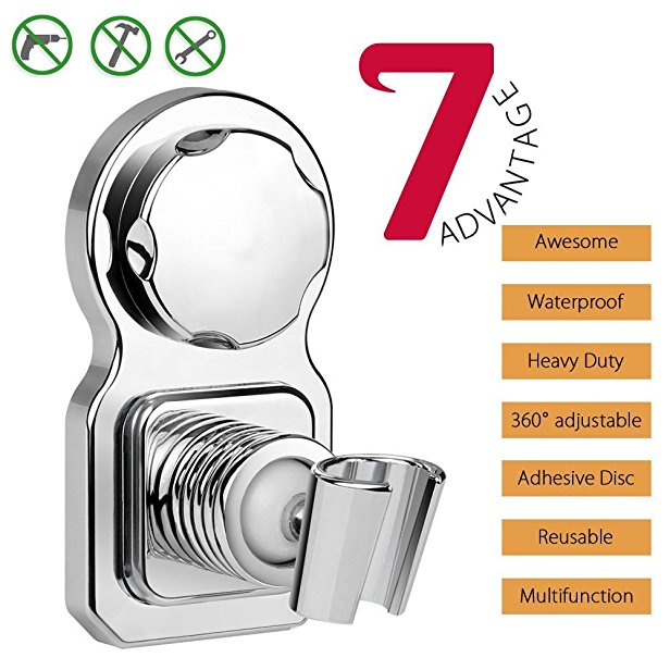 Vanzon Shower Head Holder Vacuum Suction Cup Shower Removable Handheld Shower Holder & Adjustable Head Holder Shower- Reusable for bathroom accessories