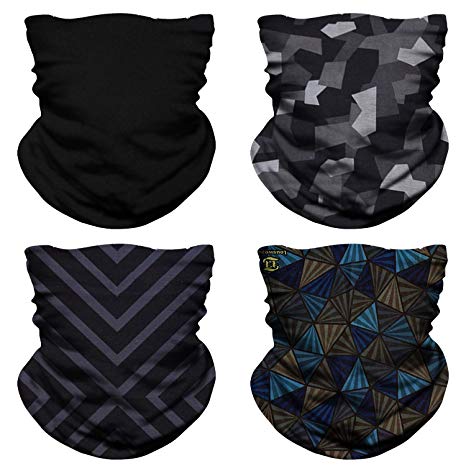 NTBOKW Face Mask Bandana for Sun UV Dust Wind Seamless Headband for Men Women Neck Gaiter Rave Face Mask for Festival Party Riding Motorcycle Riding Biker Cycling Fishing Tube Mask 4/6 / 9 Pack