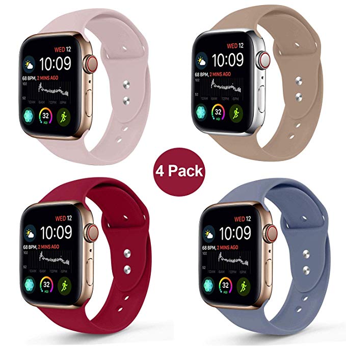 NUKELOLO Sport Band Compatible with Apple Watch 38MM 40MM 42MM 44MM,Soft Silicone Replacement Strap Compatible for Apple Watch Series 4/3/2/1