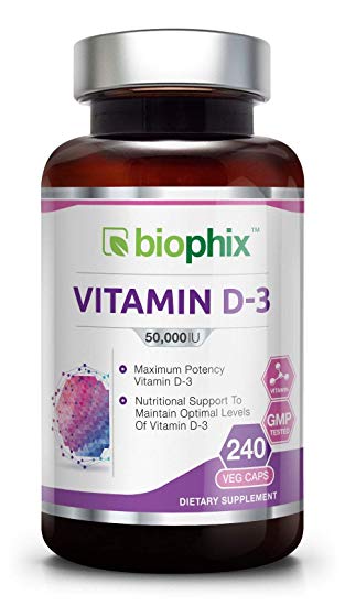 Vitamin D3 50000 IU 240 Vcaps - High-Potency | Strong Bones | Immune Health | Support for K-2