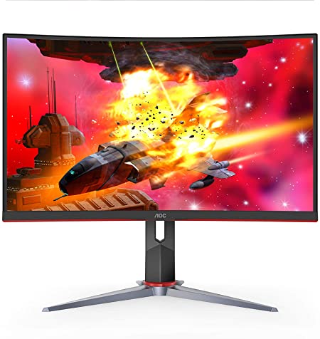 AOC CQ32G2S 32" Curved Frameless Gaming Monitor 2K QHD, 1500R Curved VA, 1ms, 165Hz, FreeSync, Height adjustable, 3-Year Zero Dead Pixel Guarantee